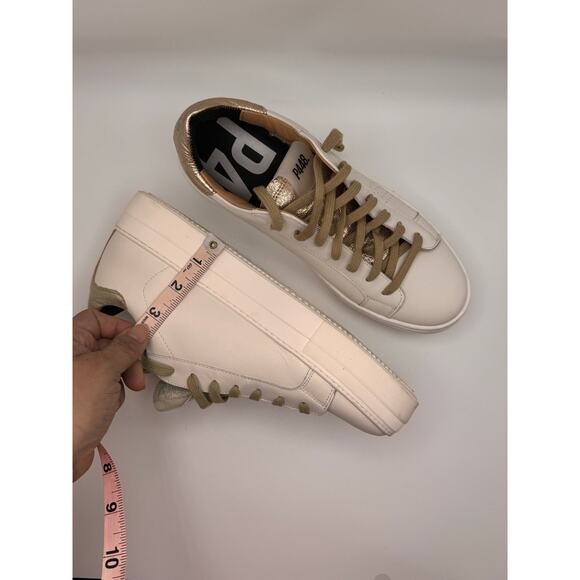 P448 gold and white classic platform Thea Wilder Sneaker size 41 / US 10.5 W - Picture 7 of 12